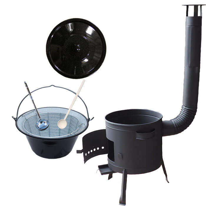 Smaltovaný kotlík 25 L (1,2 mm) + drátěný koš + žáruvzdorná kotlina 42 PLUS 600
