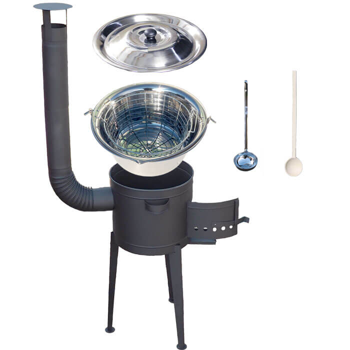 Nerezový kotlík 20 L (0,8 mm) + drátěný koš + žáruvzdorná kotlina 42 PLUS 600