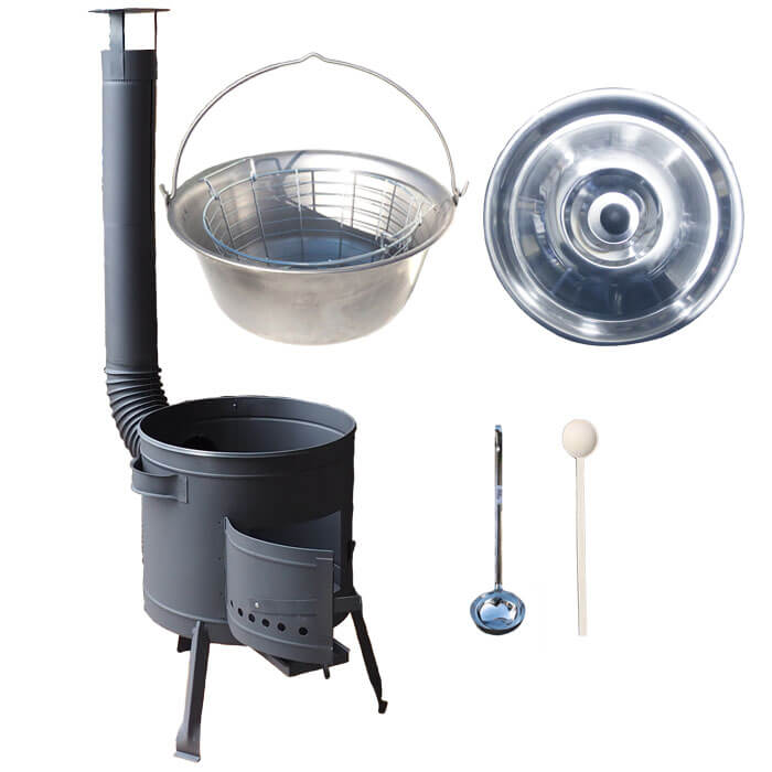 Nerezový kotlík 30 L (1,5 mm) + drátěný koš + žáruvzdorná kotlina 45 PLUS 600