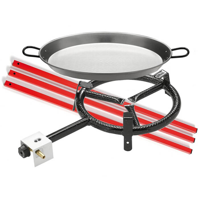 Paella pánev 38 cm s hořákem a stojanem