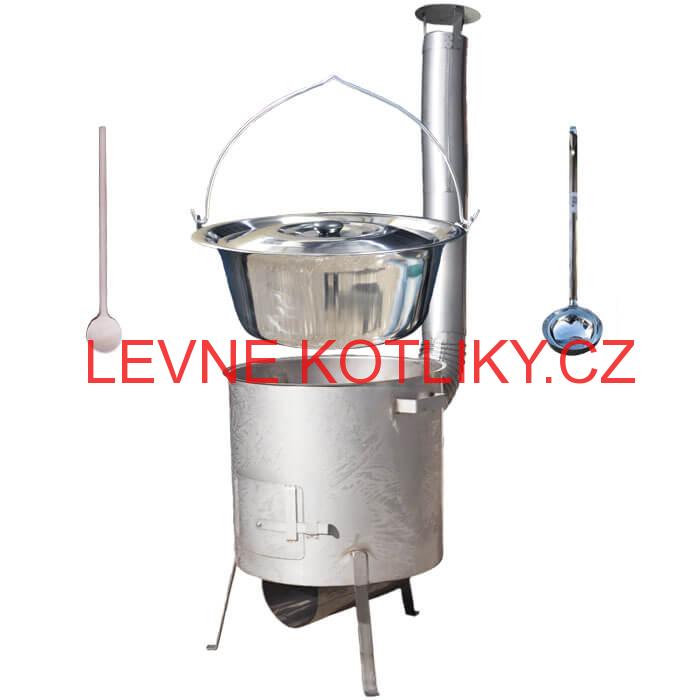 Nerezový kotlík 15 L (1,2 mm) INOX, zesílená vysoká nerezová kotlina 36 cm KOMFORT