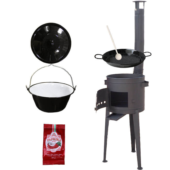 Smaltovaný kotlík 13 L + Paella smaltovaná pánev + vysoká žáruvzdorná kotlina 36 cm PLUS 600