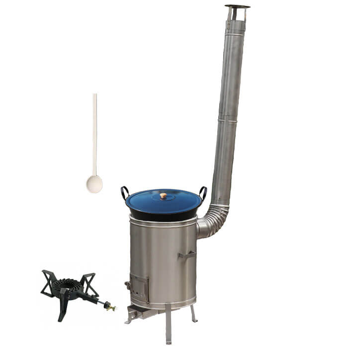 Zabijačkový smaltovaný kotel 60 L + nerezová kotlina 53 cm + hořák 7 kW