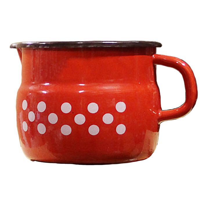 Smaltovaný hrnek s výlevkou  1,5 L (tečky)