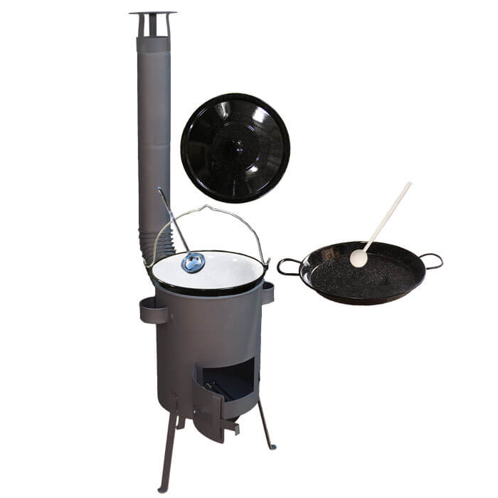 Smaltovaný kotlík 20 L + Paella smaltovaná pánev 46 cm + žáruvzdorná kotlina 42 PLUS 600 4 MM