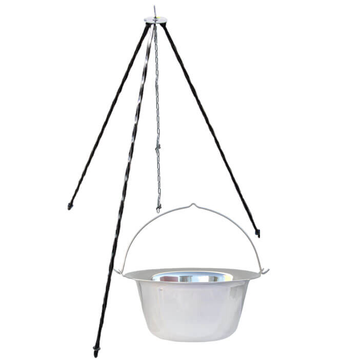 Nerezový kotlík (INOX 0,8 mm) 20 L + trojnožka 1,2 m