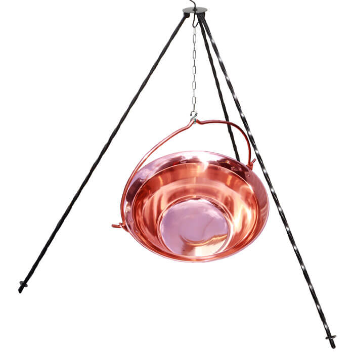 Měděný kotlík 6 L (1,2 mm) + trojnožka 1 m