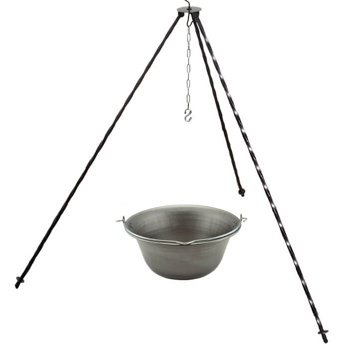 Železný kotlík 10 L (0,75 mm) + trojnožka 1 m