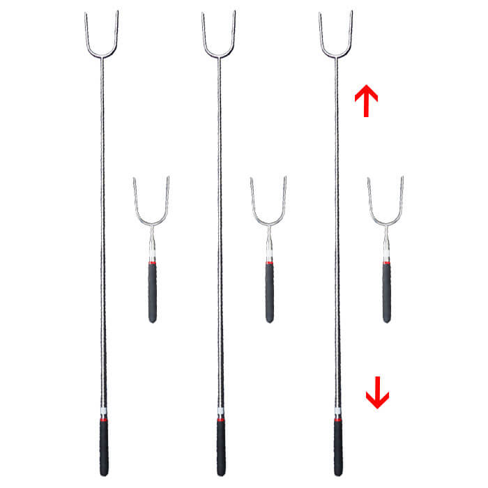 Vidličky na opékání 24,5 cm - 84,5 cm - teleskopické 6 ks