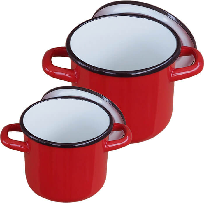 Smaltované hrnce s poklicemi 1 L + 3 L Classic