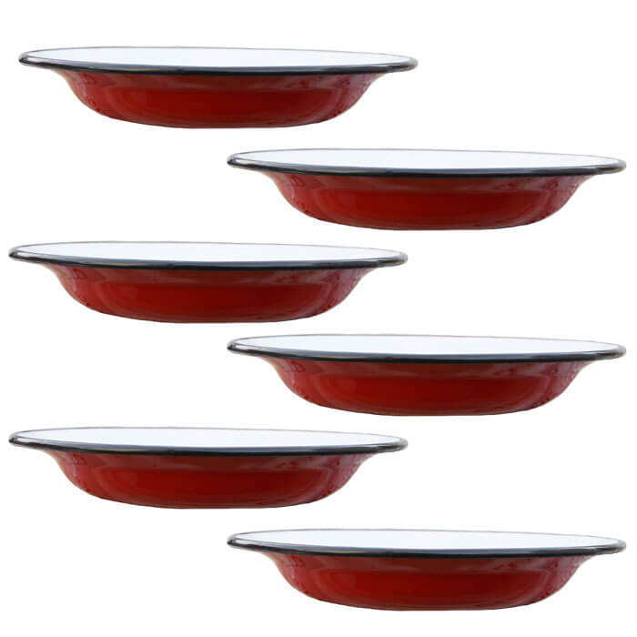 Souprava smaltovaných mělkých talířů 22 cm 6 ks