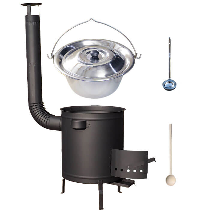 Nerezový kotlík 14 L (0,8 mm) + hrubostěnná (1,5 mm) a žáruvzdorná kotlina 36 PLUS 600