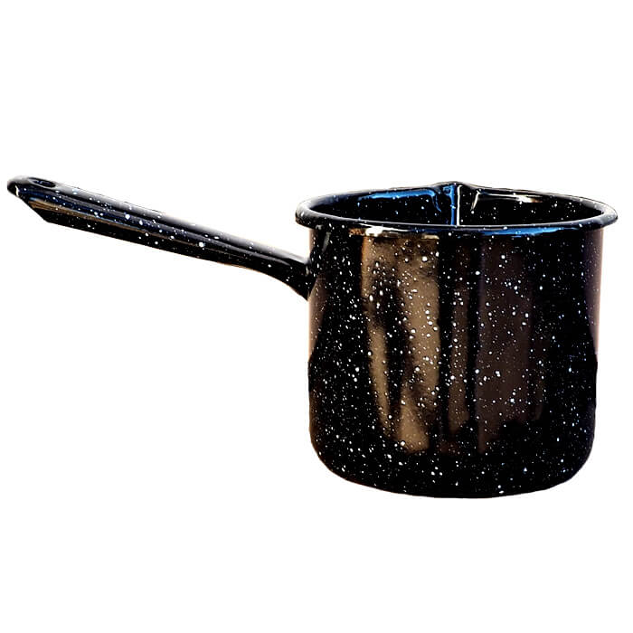 Smaltovaný hrnek s rukojetí 0,6 L - Černý