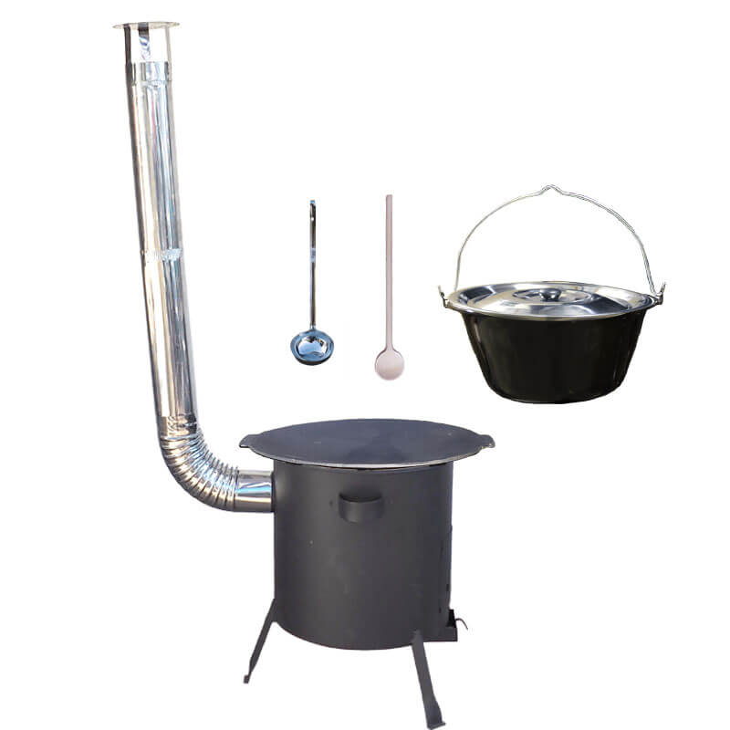 Smaltovaný kotlík 20 L + litinová pánev 45 cm + žáruvzdorná kotlina 42 cm PLUS 600