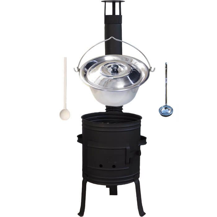 Nerezový kotlík 10 L (1,2 mm) INOX + žáruvzdorná kotlina 33 cm PLUS 700