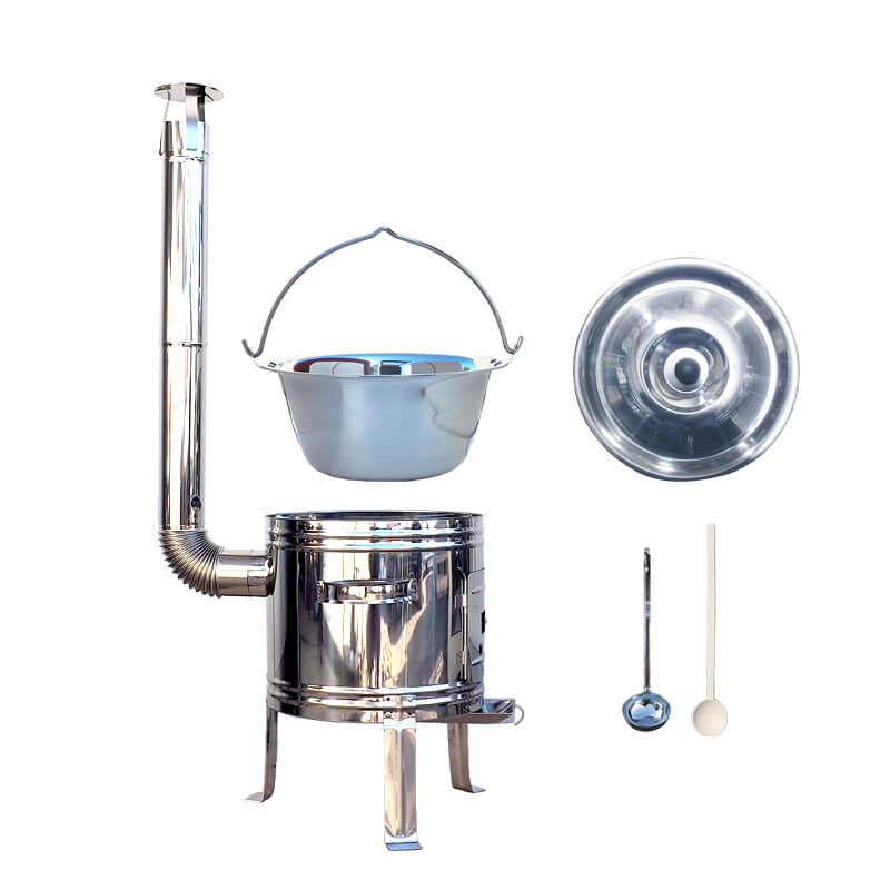 Nerezový kotlík 15 L (0,8 mm) zesílený s nýty + nerezová kotlina 36 cm TOP INOX