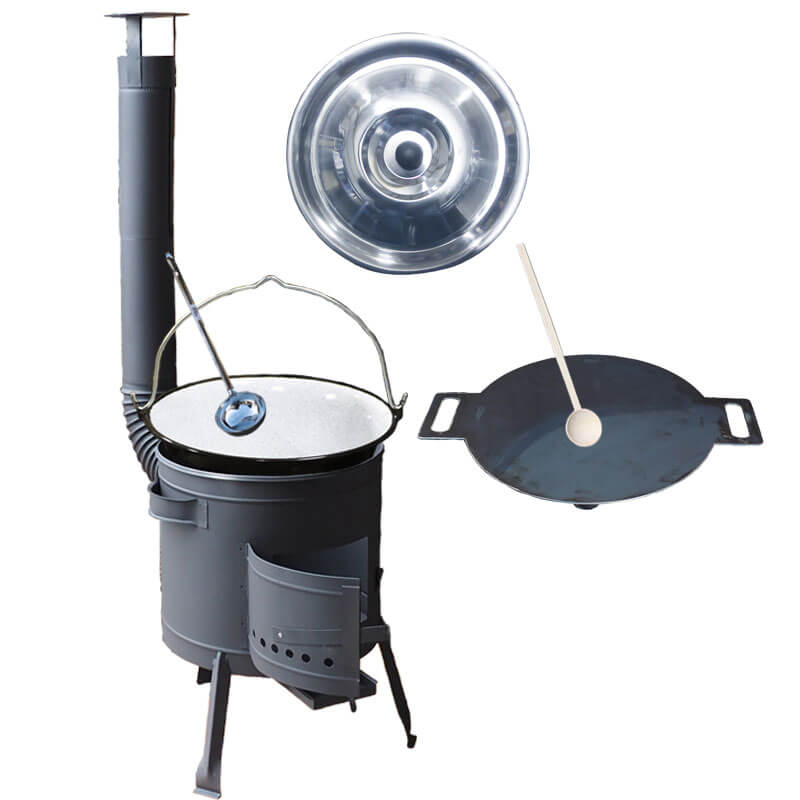 Smaltovaný kotlík 13 L + železná pánev 38 cm UNI + kotlina 36 cm PLUS 600