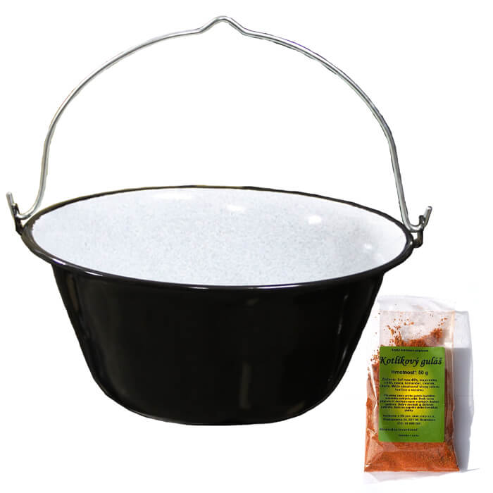 Smaltovaný kotlík 16 L + koření na kotlíkový guláš 50 g