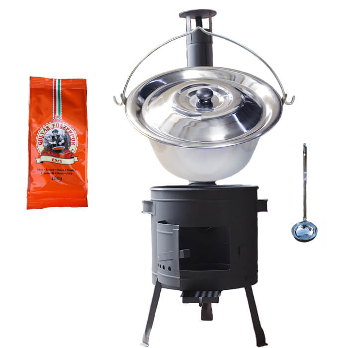 Nerezový kotlík 22 L (0,8 mm) + nerezová poklice + nízká žáruvzdorná kotlina (0,8 mm) 42 PLUS 600