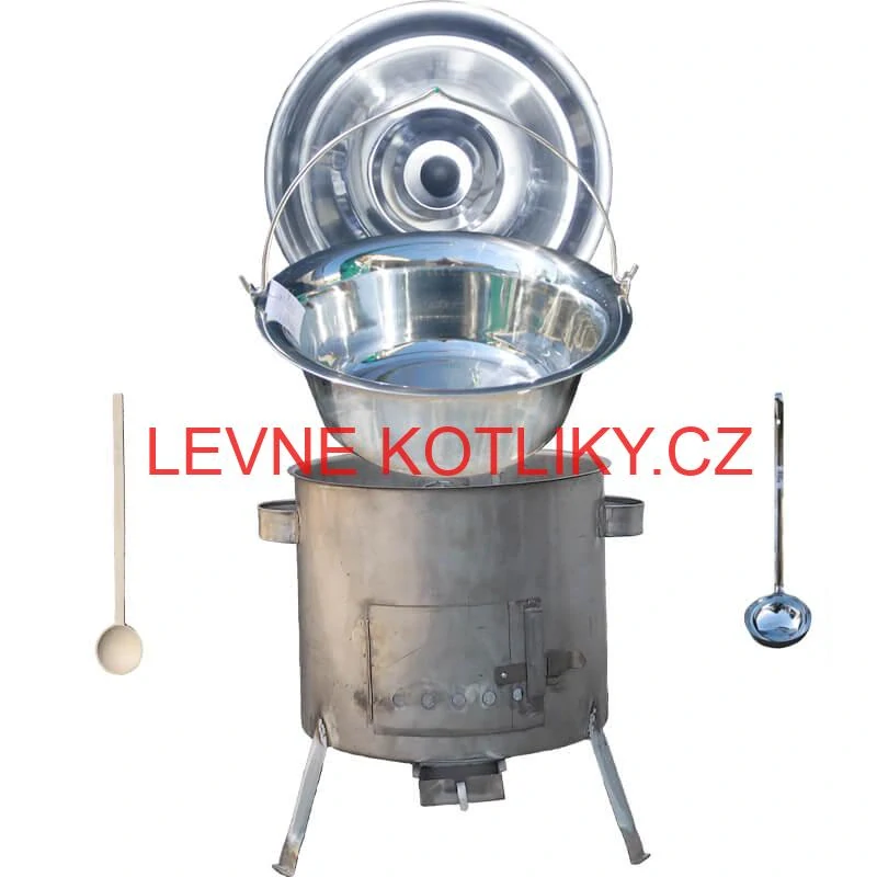 Nerezový kotlík 30 L (1,5 mm) + nerezová kotlina 45 cm (1,5 mm) STRONG CLASSIC