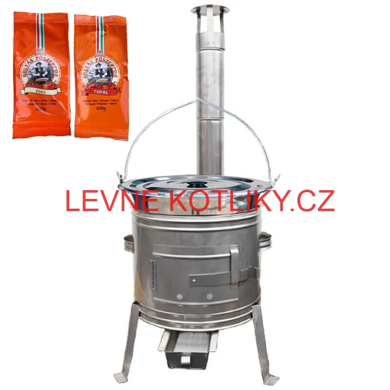 Nerezový kotlík 20 L (1,2 mm) INOX + Nerezová kotlina 42 INOX + paprikový pepř na guláš - MIX 100 g