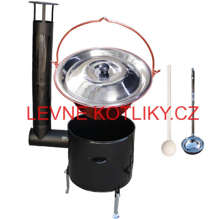 Měděný kotlík 14 L + smaltovaná kotlina 36 EXCLUSIVE