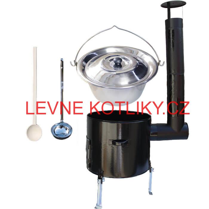Nerezový kotlík 20 L (1,2 mm) + smaltovaná kotlina 39 Smalt party