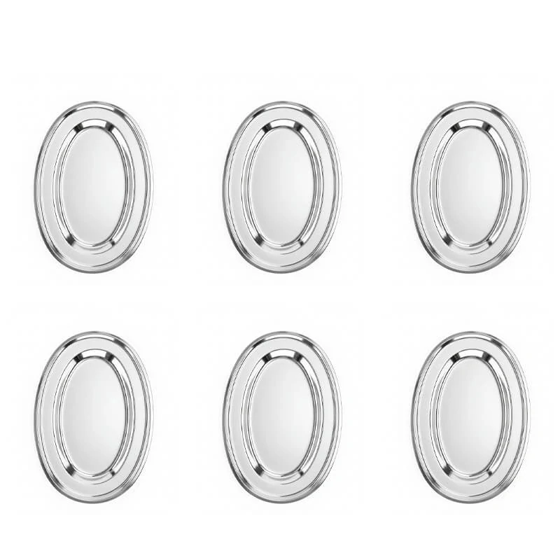 Nerezové podnosy pro catering - set 6 ks (45,5cm) - Servíruj s jistotou a stylem