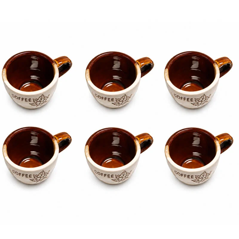 Sada keramických hrnků na kávu 100 ml 6 ks COFFEE