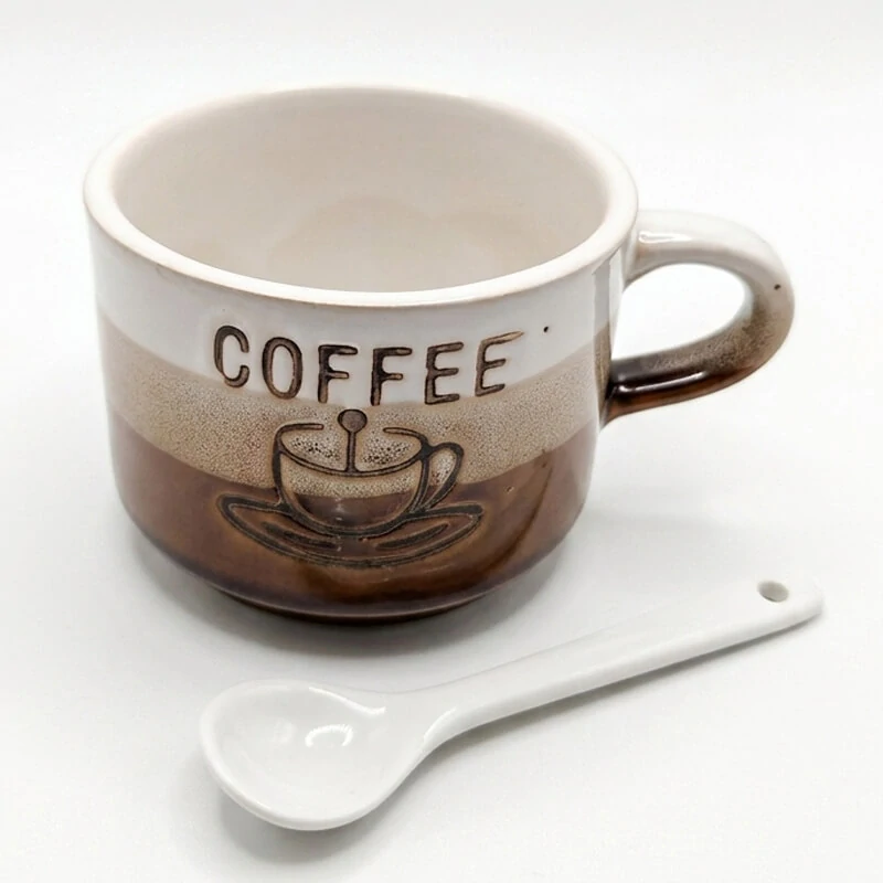 Keramický hrnek na kávu 150 ml COFFEE s lžičkou 1 ks