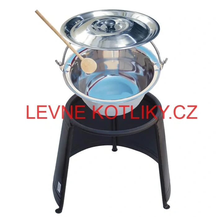 Nerezový kotlík 10 L (0,8 mm) + poklice + chránič plamene