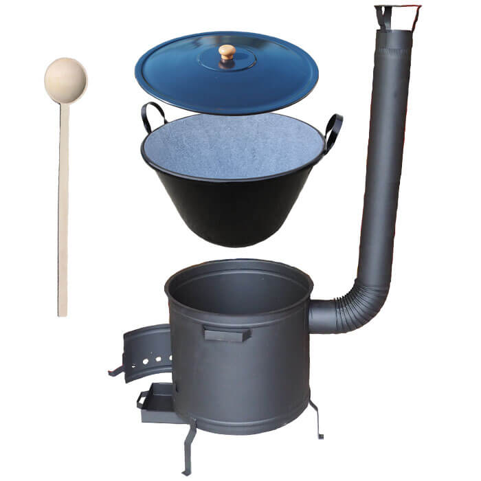 Zabijačkový smaltovaný kotel 70 L + žáruvzdorná kotlina 53 cm PLUS 600