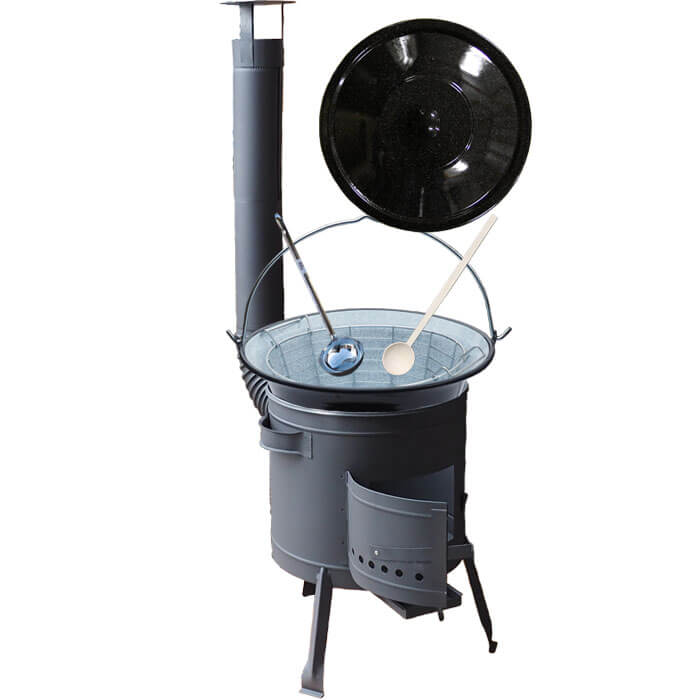 Smaltovaný kotlík 25 L (1,2 mm) + drátěný koš + žáruvzdorná kotlina 42 PLUS 600