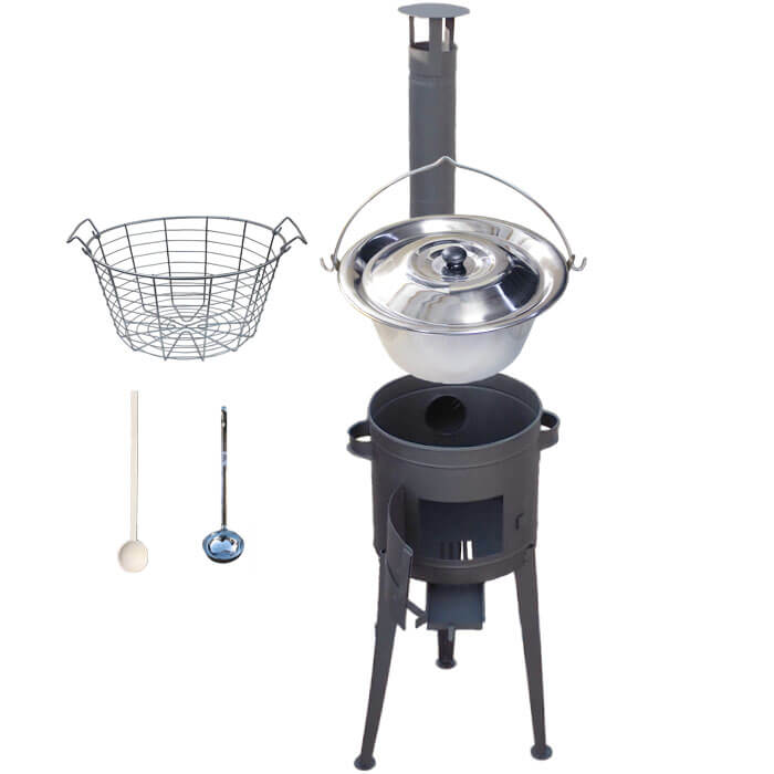 Nerezový kotlík 20 L (1,2 mm) + drátěný koš + žáruvzdorná kotlina 42 PLUS 600