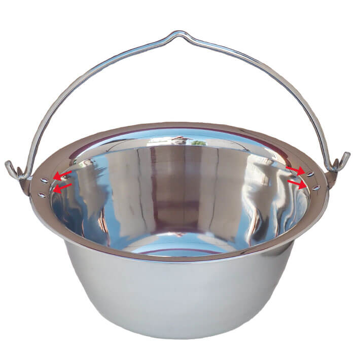 Nerezový kotlík 30 L (0,8 mm) s nýty