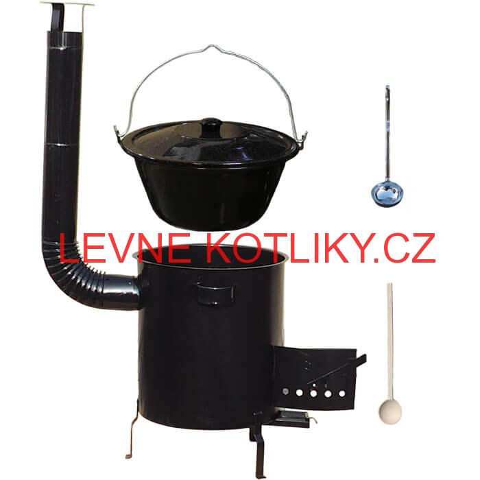 Smaltovaný kotlík 20 L (1,2 mm) + hrubostěnná (1,5 mm) kovová kotlina 42 STRONG