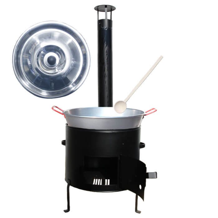 Pánev paella (WOK) 36 cm + kovová kotlina 36 cm GARCIMA