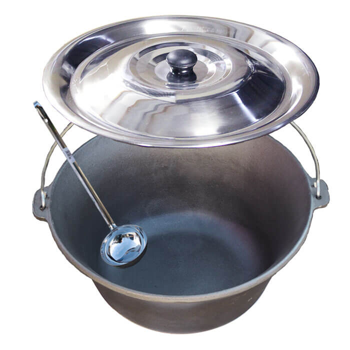 Litinový kotlík 10,8 L + nerezová poklice