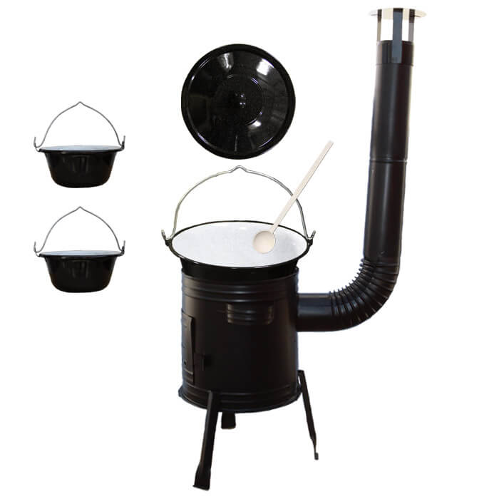 Smaltovaný kotlík 8 L (1,2 mm) + kovová kotlina 31 CLASSIC (KOV) + 2 smaltované servírovací kotlíky 0,8 L