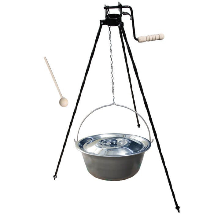 Nerezový kotlík 30 L (1,5 mm) + stojan s kladkou VAR