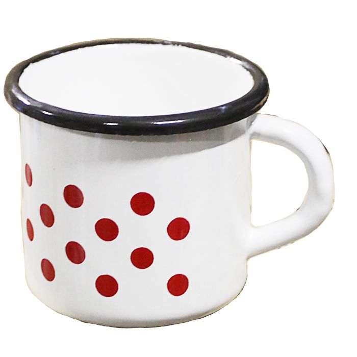 Smaltovaný hrnek 250 ml (tečky)