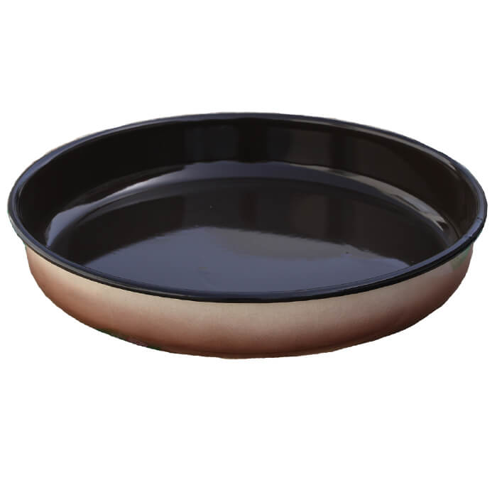 Smaltovaný kulatý pekáč 38 cm, výška 6,2 cm