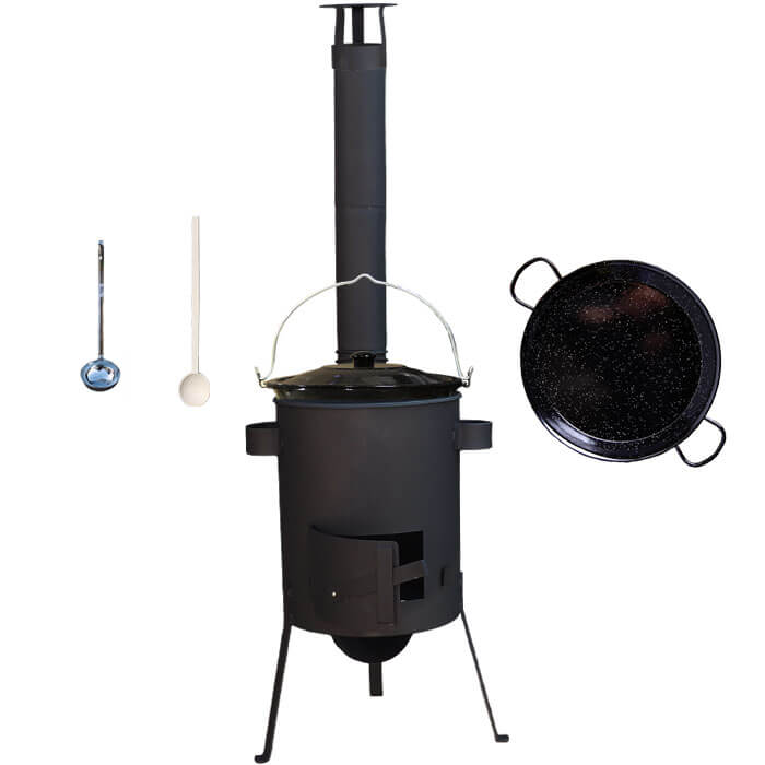 Smaltovaný kotlík 20 L + Paella smaltovaná pánev 46 cm + žáruvzdorná kotlina 42 PLUS 600 4 MM