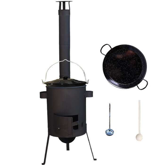 Smaltovaný kotlík 16 L + Paella smaltovaná pánev 42 cm + žáruvzdorná kotlina 39 PLUS 600 4 MM