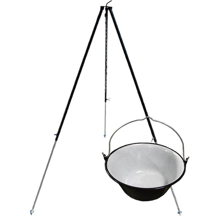 Smaltovaný kotlík 30 L + teleskopicka trojnožka 1,7 m