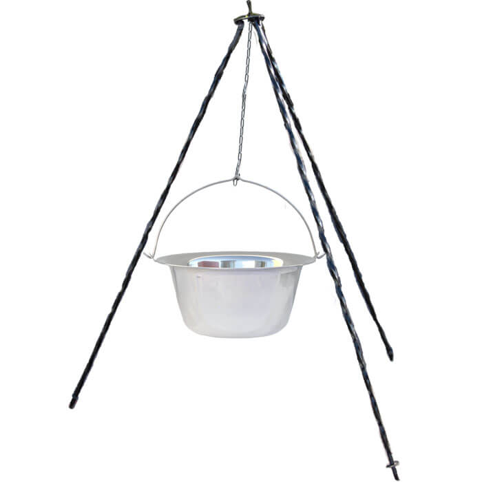 Nerezový kotlík (INOX 0,8 mm) 22 L + trojnožka 1,2 m