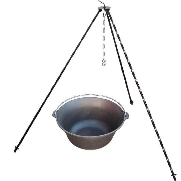 Litinový kotlík 10,8 L + trojnožka 1,2 m