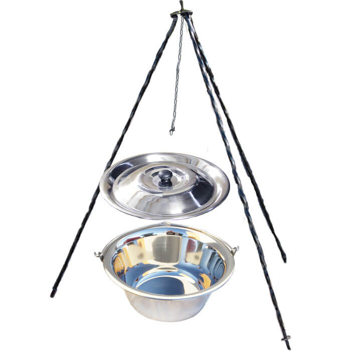 Nerezový kotlík 10 L INOX + poklice + stojan CLASSIC