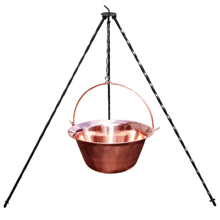 Měděný kotlík 14 L (1,2 mm) + trojnožka 1,2 m