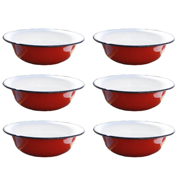 Souprava smaltovaných hlubokých talířů 20 cm 6 ks